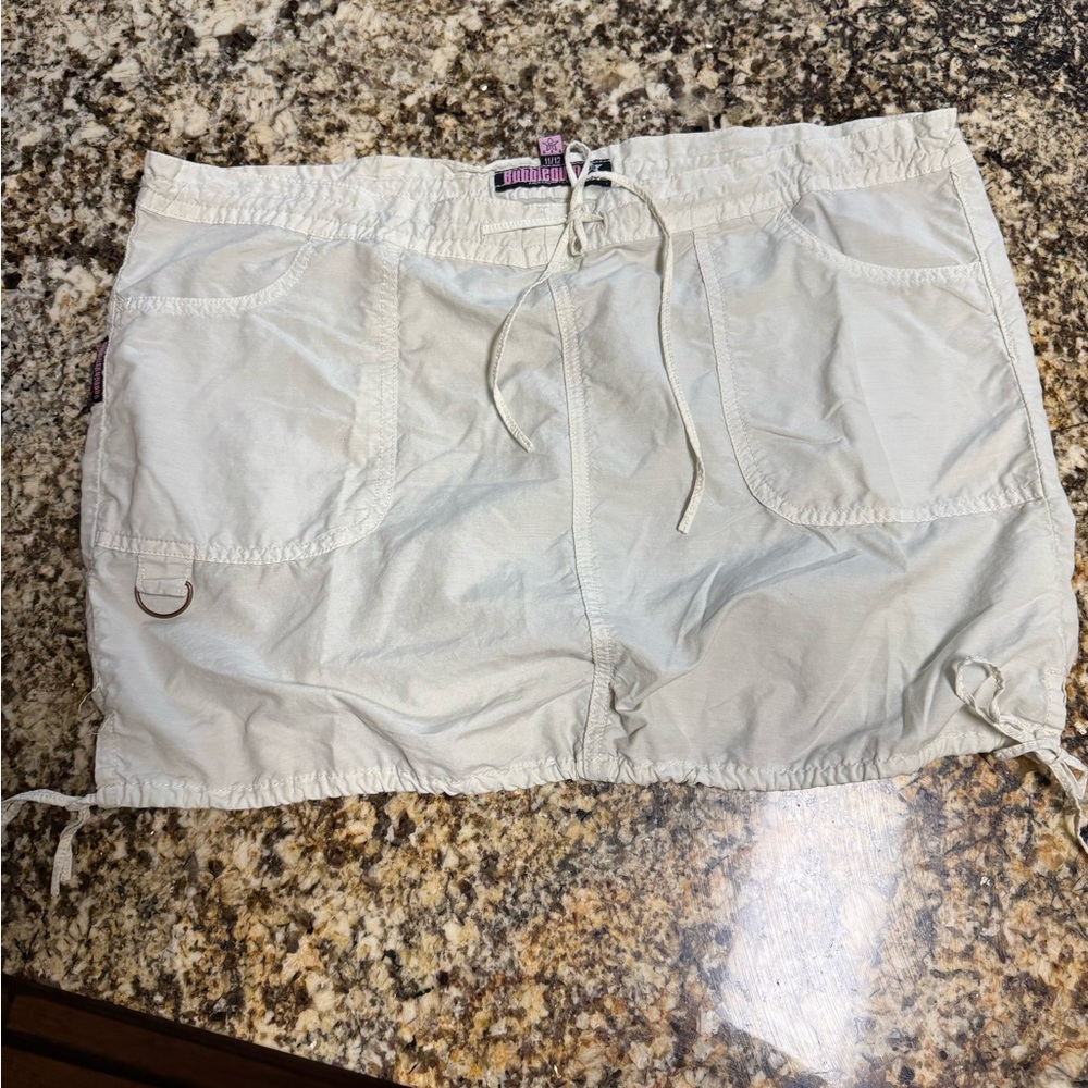 Y2K Bubblegum White Drawstring Skirt